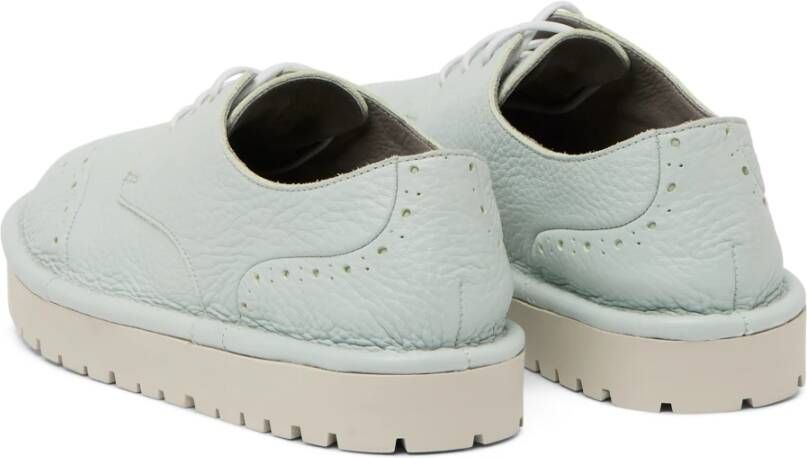 Marsell Blauwe leren derby schoenen met rubberen zool