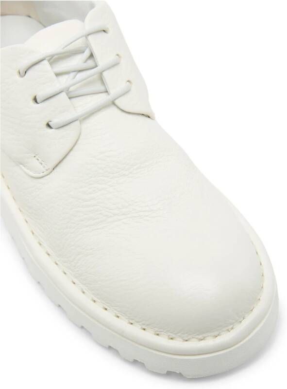 Marsell Derby Schoenen van Geperst Leer Optisch Wit