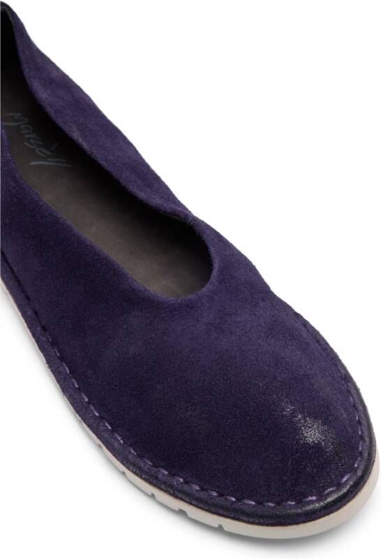 Marsell Donkerpaarse Leren Ballerina Schoenen