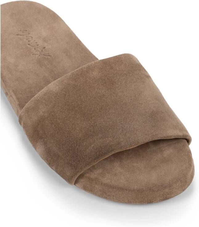 Marsell Hazelnootbruine leren slippers