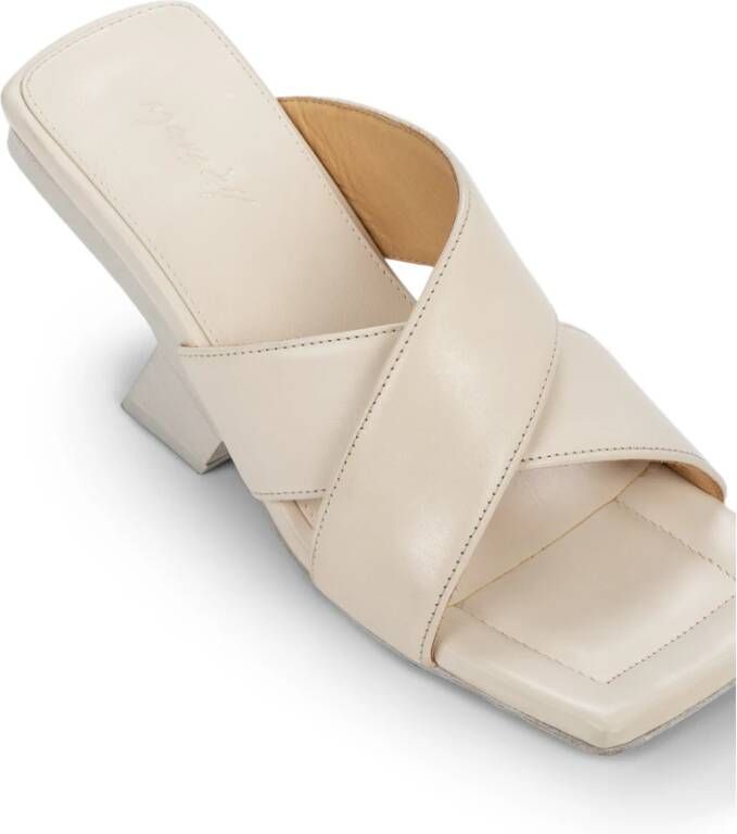 Marsell Ivoor Witte Leren Sandalen