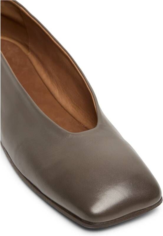 Marsell Leren Ballerina Schoenen in Mortelkleur