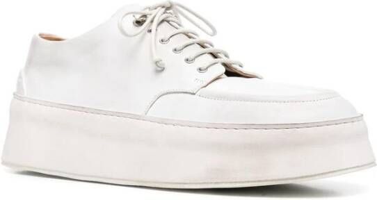 Marsell Witte Leren Platform Derby Schoenen White Heren