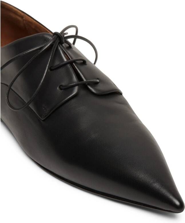 Marsell Zwarte leren Derby-schoenen handgemaakt in Italië