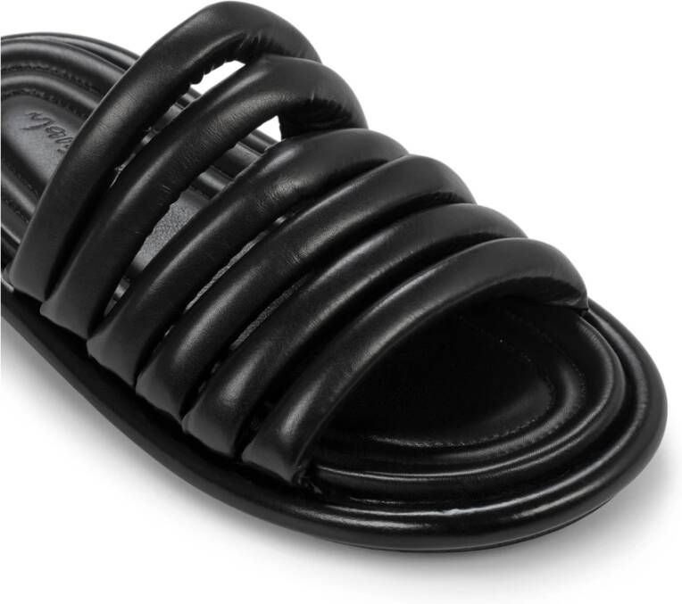 Marsell Zwarte leren instap sandalen