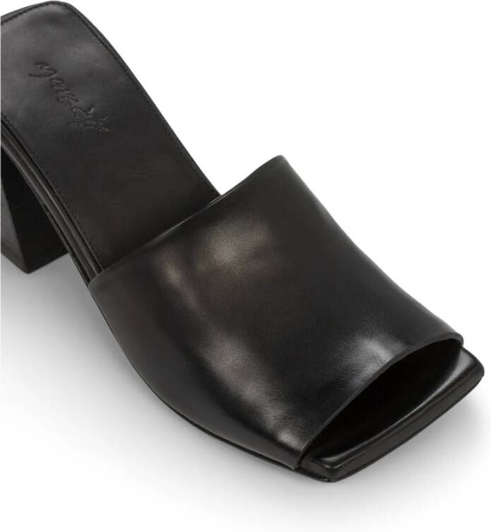 Marsell Zwarte leren instap sandalen
