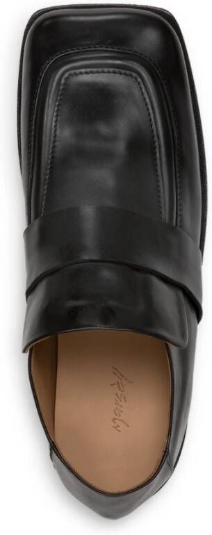 Marsell Zwarte leren loafers met band