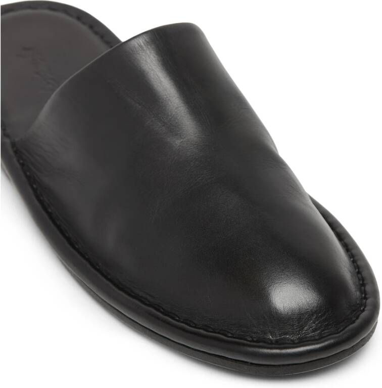 Marsell Zwarte Leren Muilezel Sabot Schoen