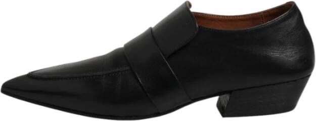 Marsell Zwarte leren puntige loafers