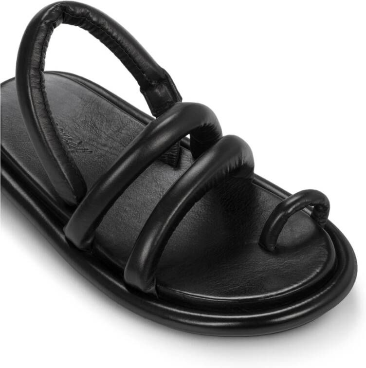 Marsell Zwarte leren sandalen met buisvormige banden