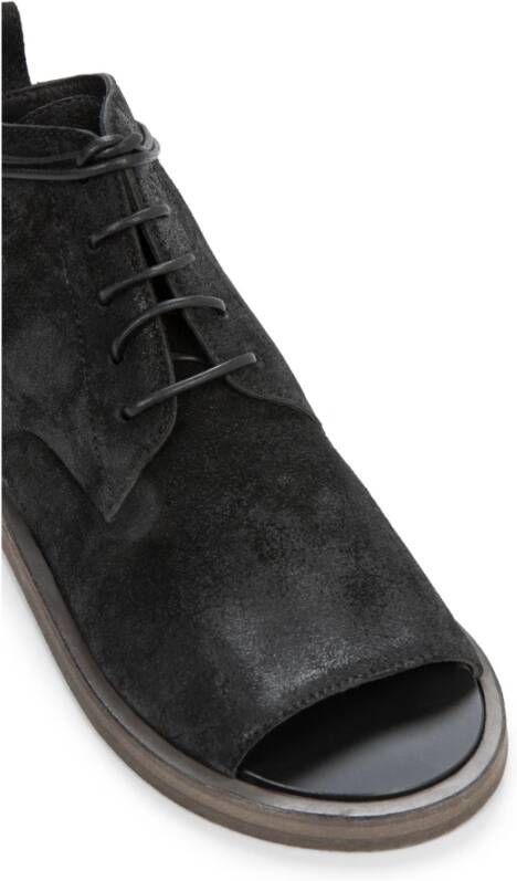 Marsell Zwarte leren veterschoenen