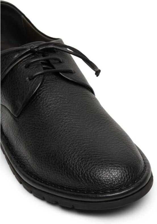 Marsell Zwartkalfsleren Derby Schoenen met Korrelige Textuur