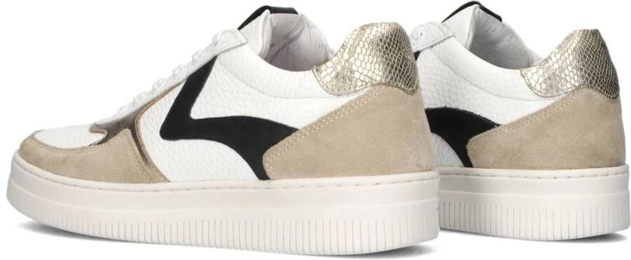 Maruti Witte leren sneakers met beige suède Beige Dames