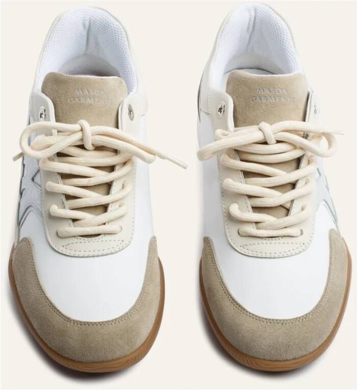 Mason Gar ts Beige Leren Sneaker Retro Stijl