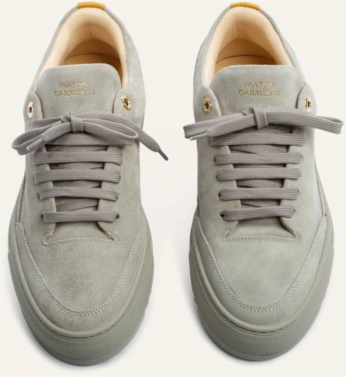 Mason Garments Grijze Italiaanse Leren Modeschoenen