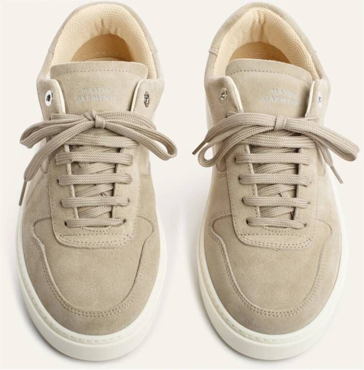 Mason Garments Grijze Leren Sneaker met Suède