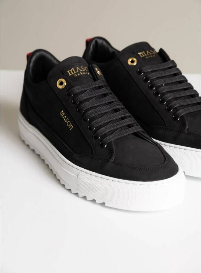 Mason Garments Tia Nubuck Zwarte Leren Sneakers Black Heren