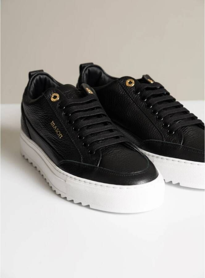 Mason Garments Leren Sneaker Collectie Zwart Heren