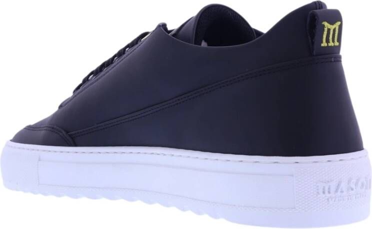 Mason Garments Leren Herensneakers Zwart Heren