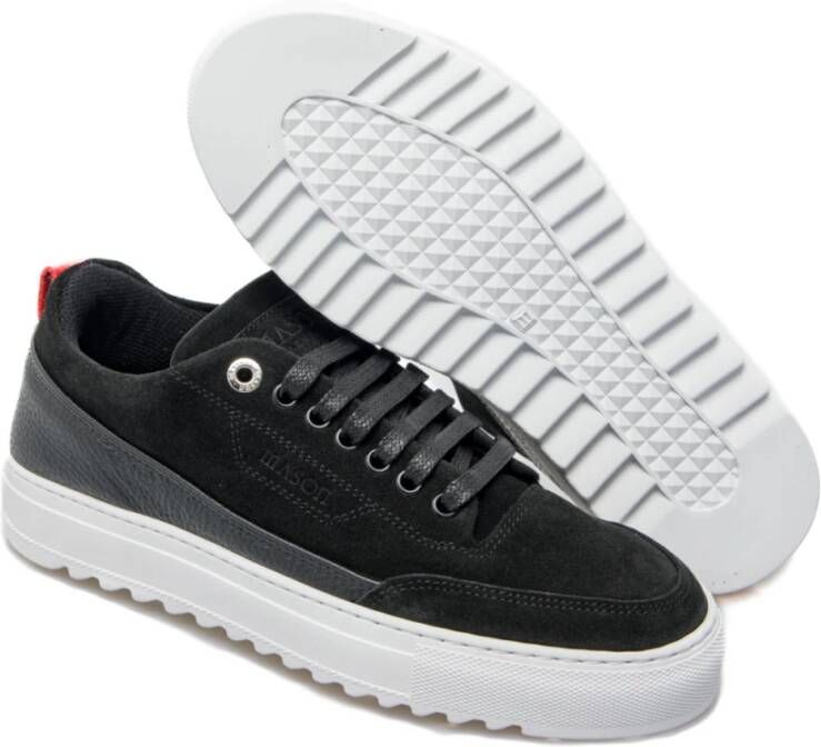 Mason Garments Zwarte lage sneakers logo rubber Black Heren