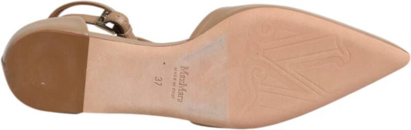 Max Mara Beige Leren Ballet Platte Schoenen