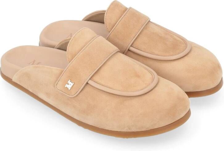 Max Mara Beige Suède Manly Sabot Schoenen Beige Dames