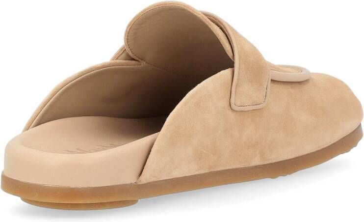 Max Mara Beige Suède Manly Sabot Schoenen Beige Dames