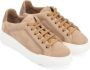Max Mara Beige suède sneaker met leren details Beige Dames - Thumbnail 3
