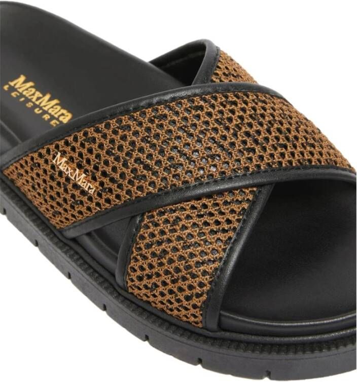 Max Mara Bruine Party Sandalen met Gekruiste Bandjes