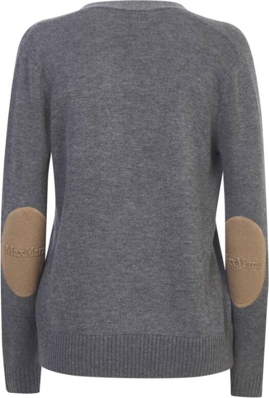 Max Mara Grijze Trui met Elleboogstukken