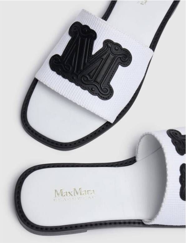 Max Mara Katoenen en leren slippers