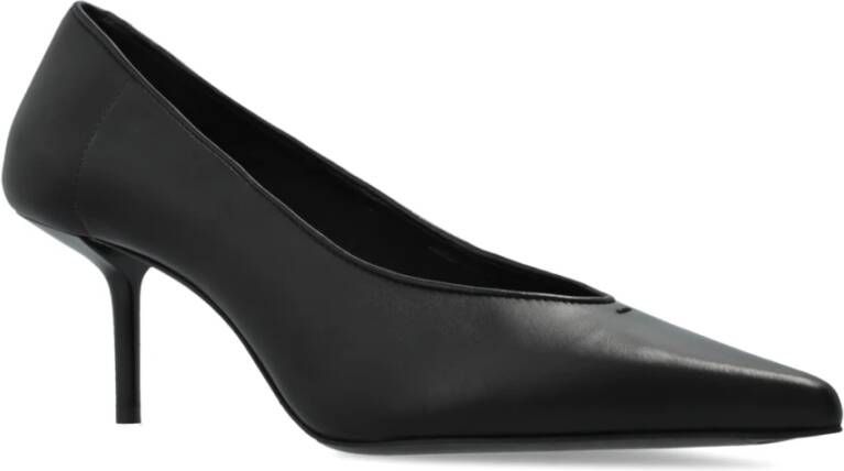 Max Mara Leren hakken schoenen Black Dames