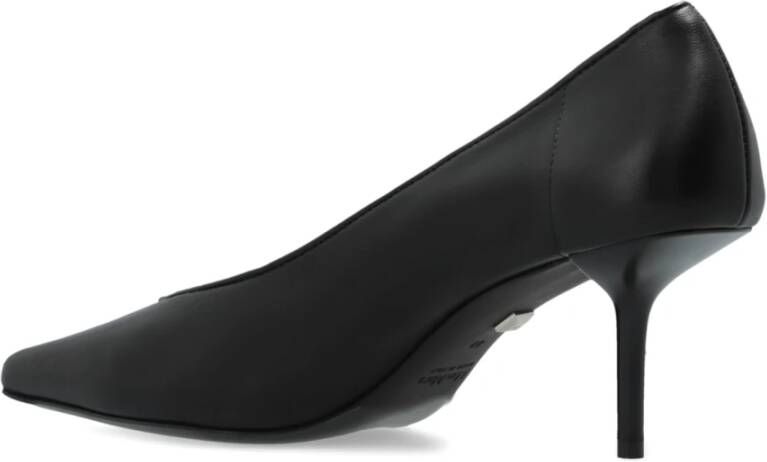 Max Mara Leren hakken schoenen Black Dames