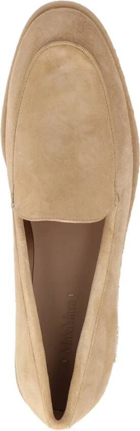 Max Mara Softymoc Suède Mocassin in Kameelkleur