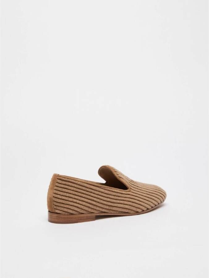 Max Mara Velvetmoc Velvet Moccasins Beige Dames