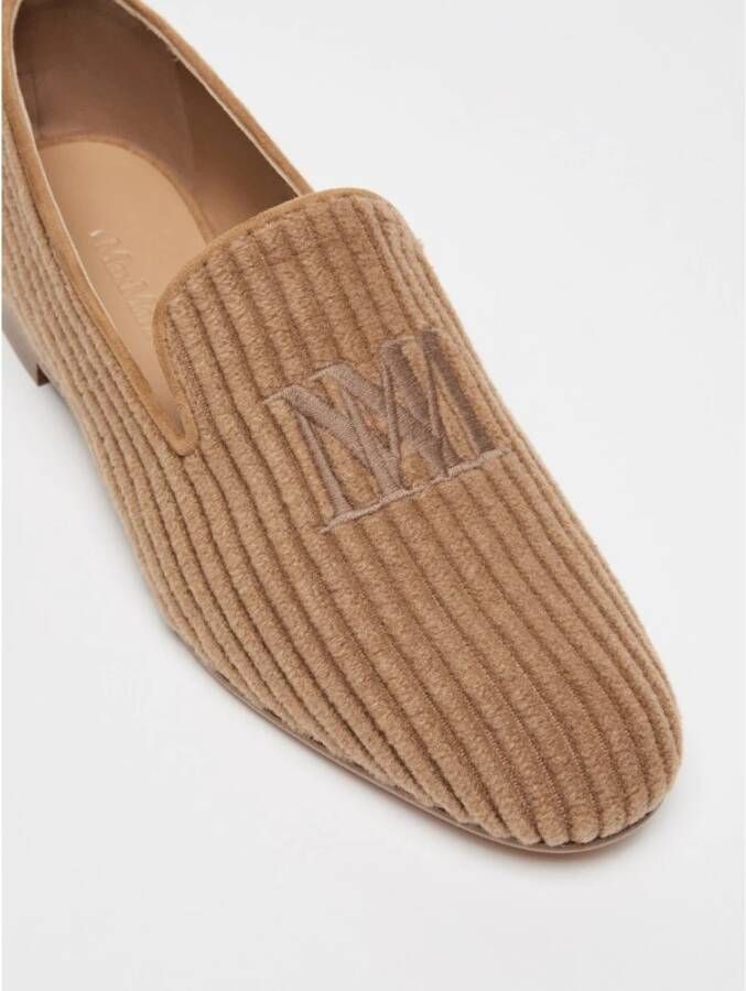 Max Mara Velvetmoc Velvet Moccasins Beige Dames