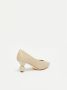 Max Mara Weekend Leren Hakken met Vlinderdetail Beige Dames - Thumbnail 4