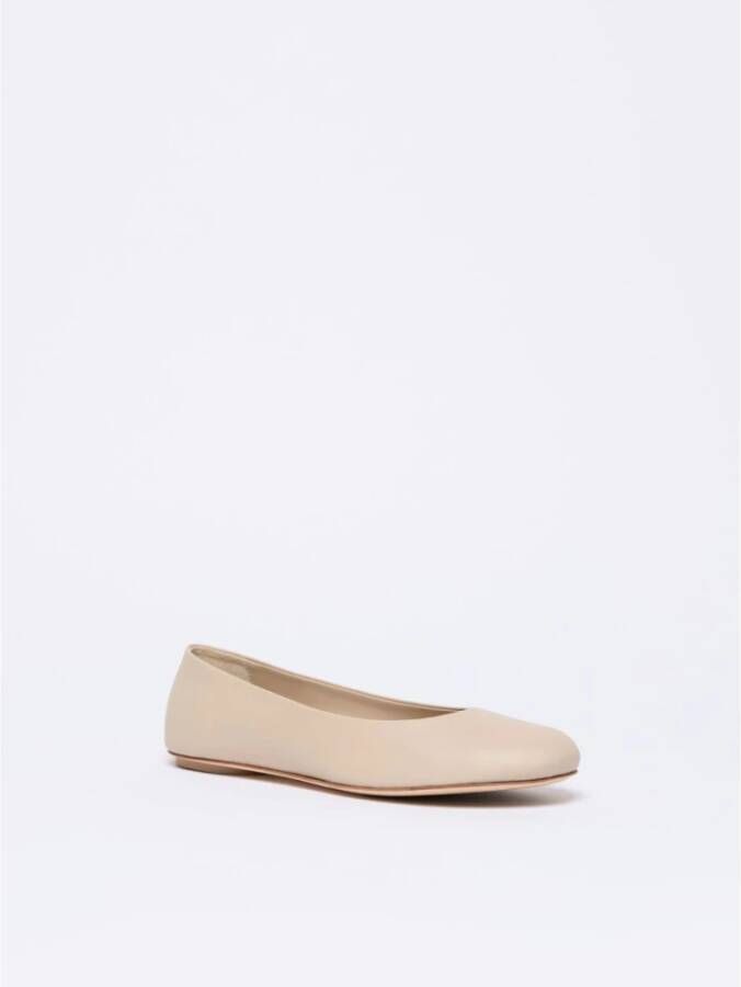 Max Mara Weekend Luxe Leren Ballerina Flats Beige Dames