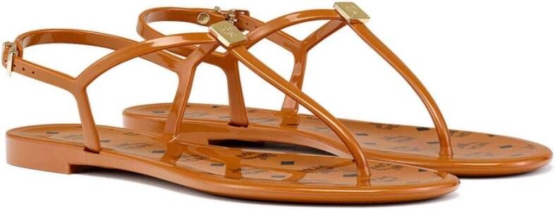 MCM Rubberen sandalen met monogram Brown Dames