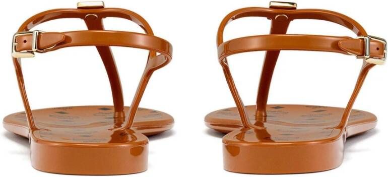 MCM Rubberen sandalen met monogram Brown Dames
