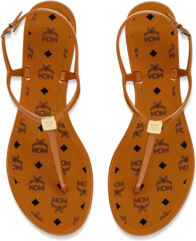 MCM Rubberen sandalen met monogram Brown Dames