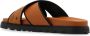 MCM Slippers & Mules U Col Vst Lthr Mix Flat Sandals Co in cognac - Thumbnail 6