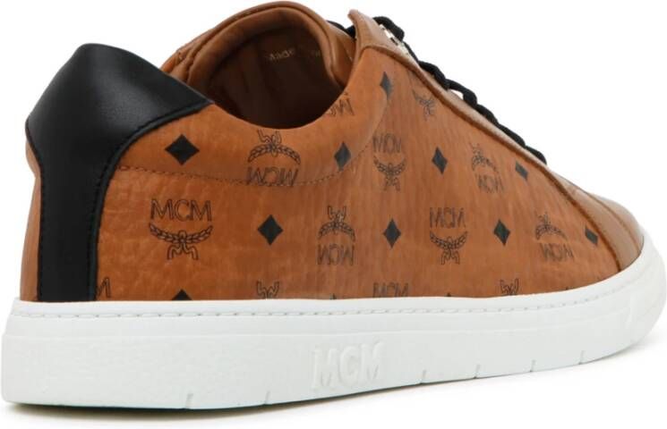 MCM Terrain Monogram Print Sneakers Bruin Heren