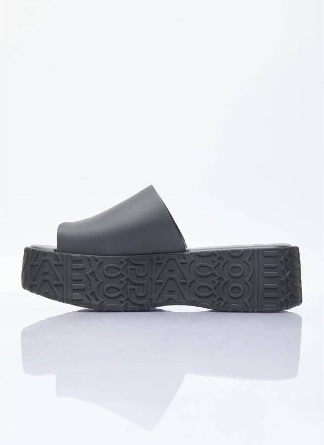 Melissa Geëmbosseerde PVC Platform Slides Black Dames