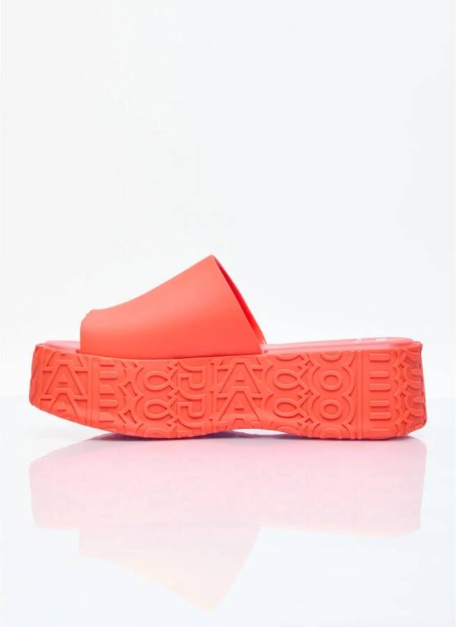 Melissa Geëmbosseerde PVC Platform Slides Orange Dames