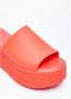 Melissa Geëmbosseerde PVC Platform Slides Orange Dames - Thumbnail 5