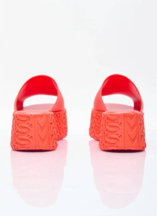Melissa Geëmbosseerde PVC Platform Slides Orange Dames