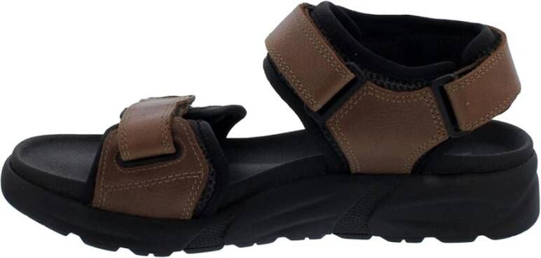 mephisto Antraciet Sandaal Textiel Leer Brown Heren