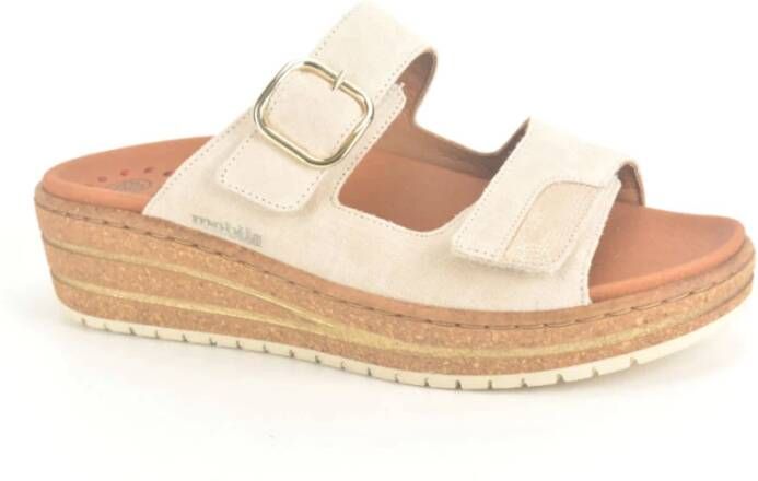 mephisto Beige Open Teen Sandalen 2 Velcro Beige Dames