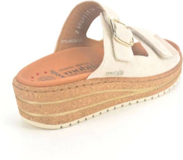 mephisto Beige Open Teen Sandalen 2 Velcro Beige Dames